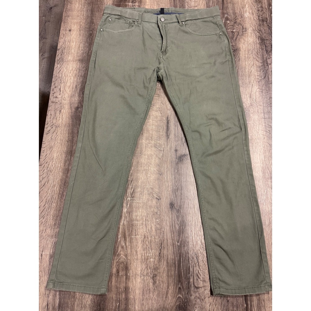 American Rag Mens Olive Green Slim Straight Stretch Chino Pants 36x32